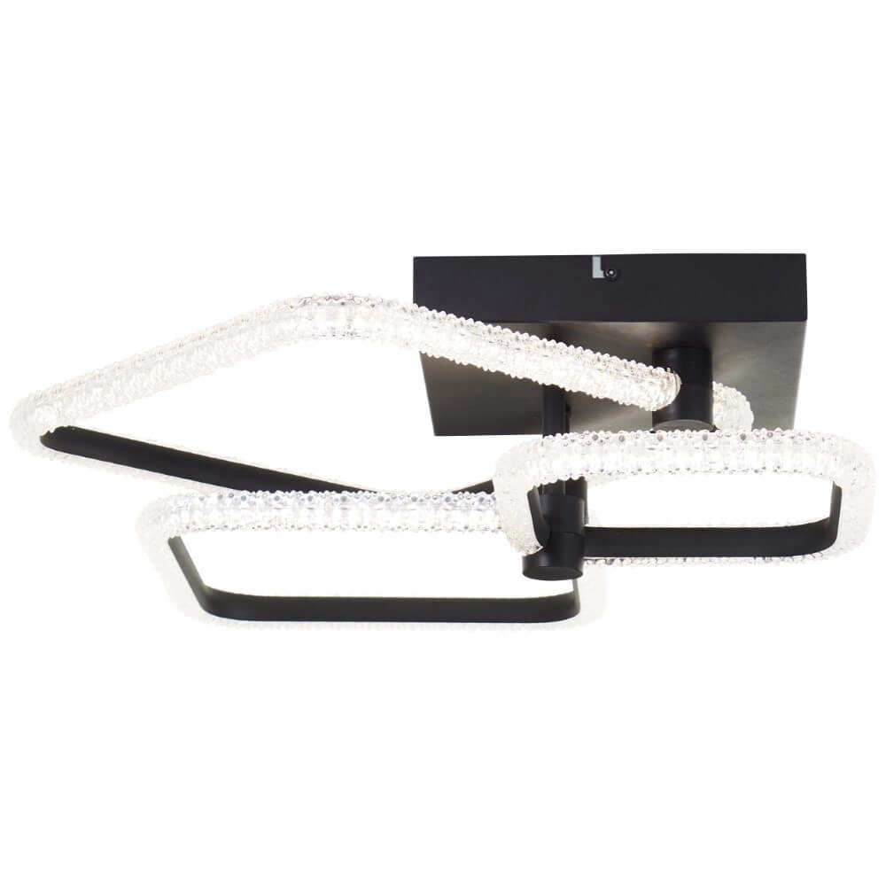 Vierkante plafondlamp Aydin zwart Brilliant 4004353442070