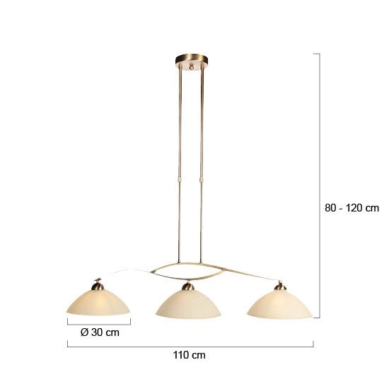 Klassieke hanglamp Anthea 3-lichts brons Steinhauer 8712746180213