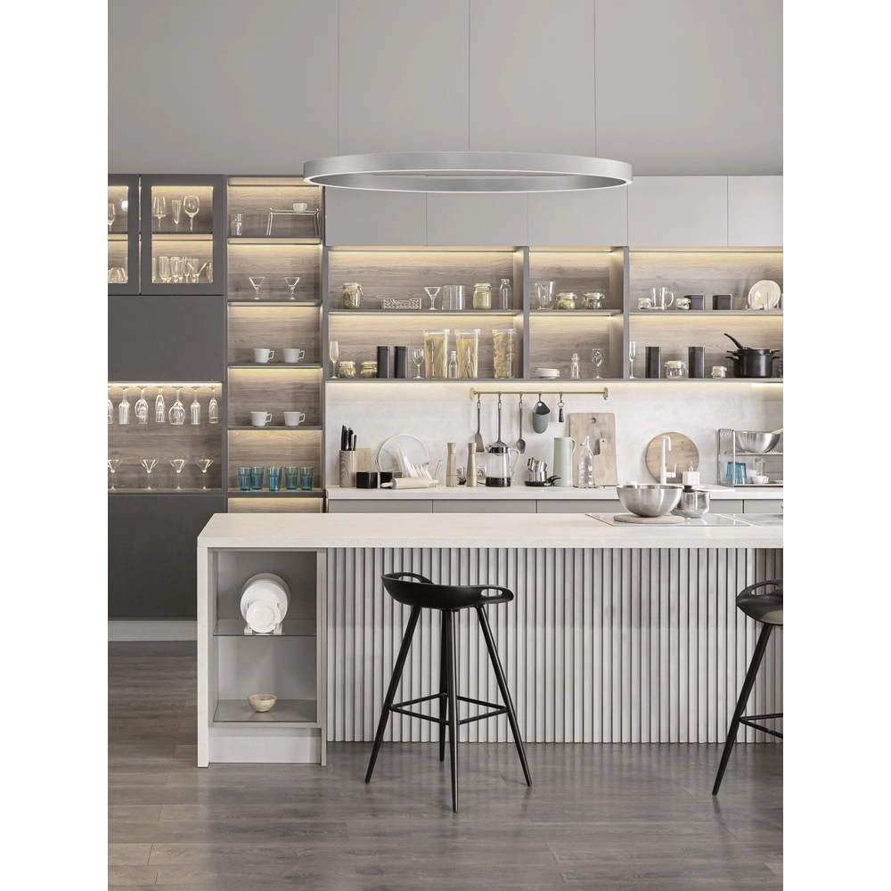 Design hanglamp Elowen zilvergrijs Ø 98cm Lyora 5212017439154