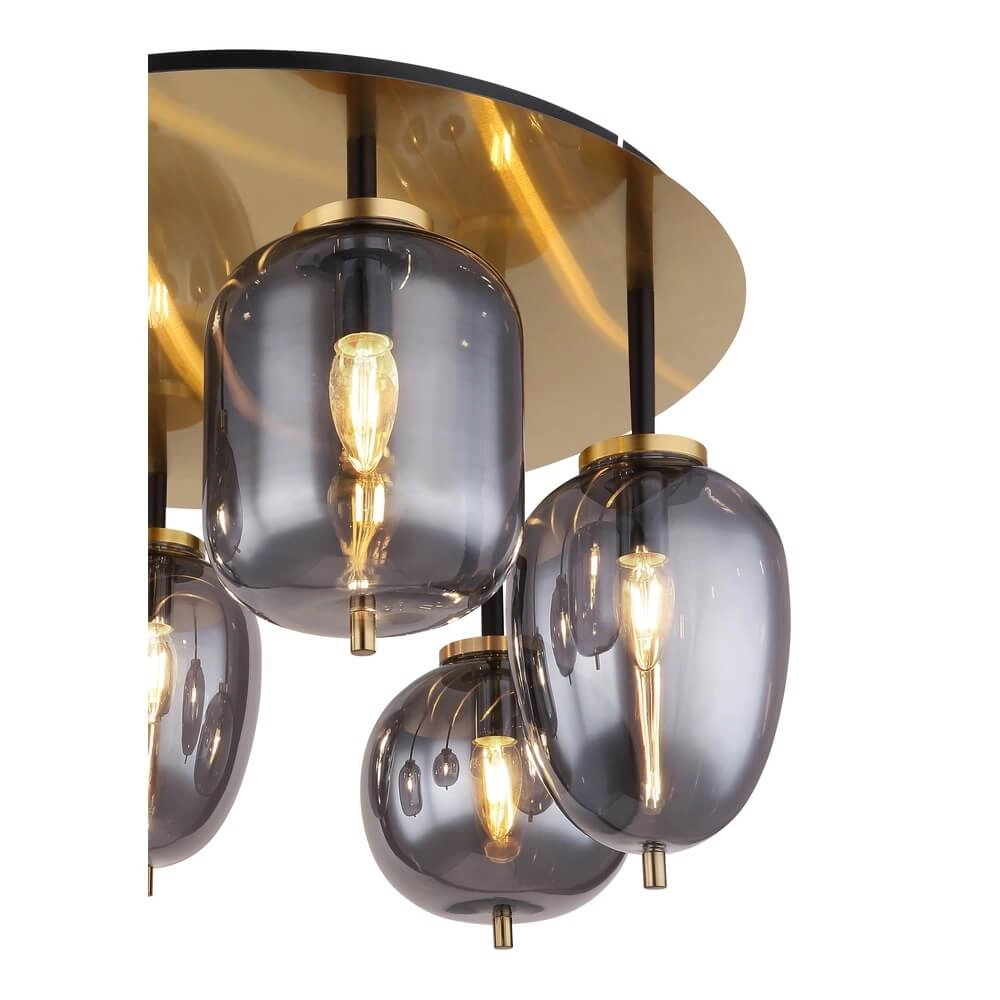 Gouden plafondlamp Blacky I 6-lichts Globo 9007371433490