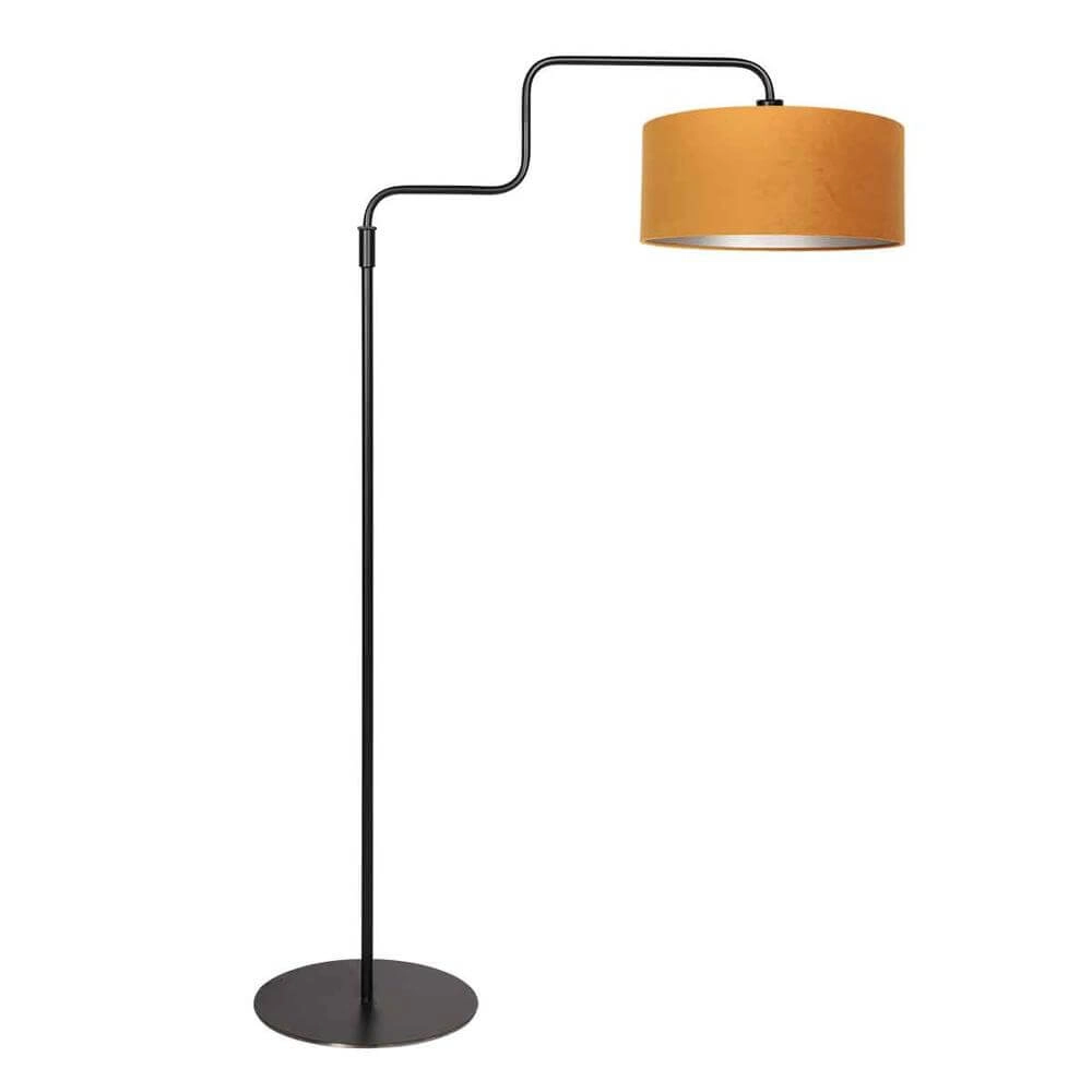 Vloerlamp Bloeba zwart met gouden kap