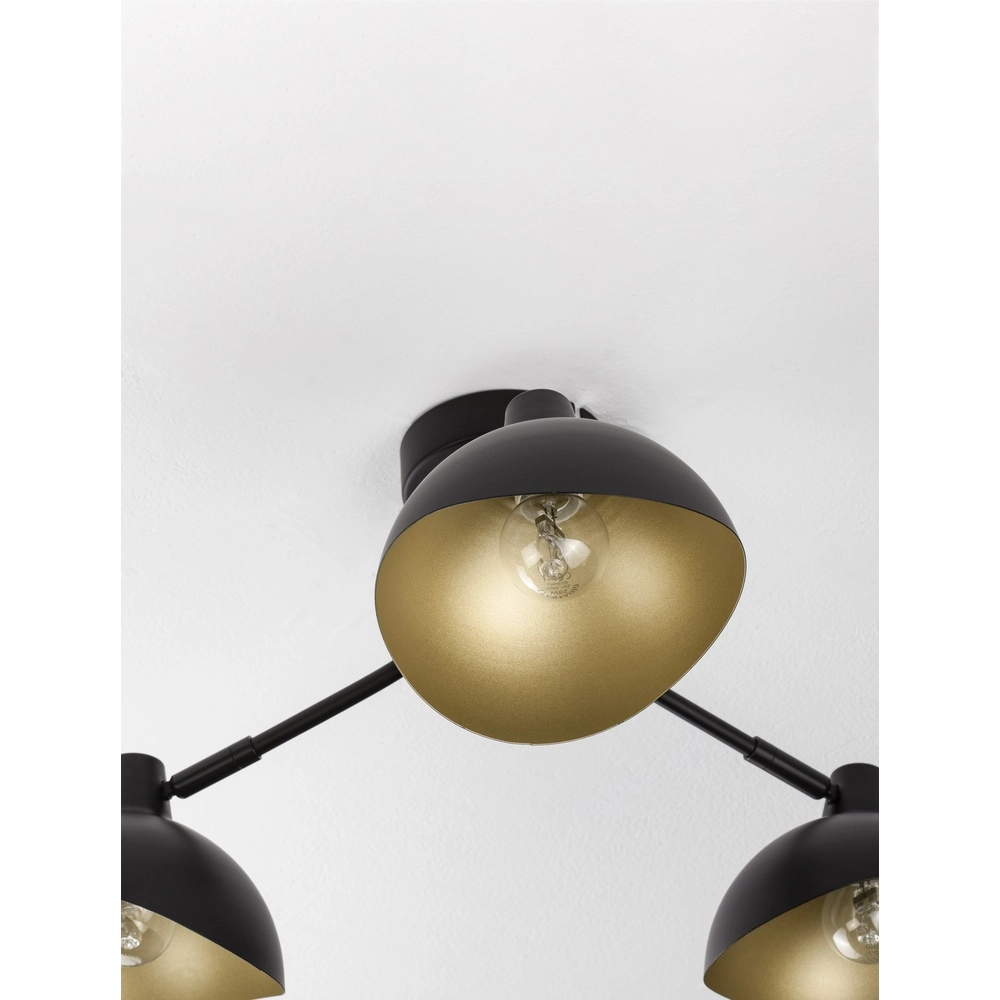 Plafondlamp Geti M zwart met gouden binnenkant Lyora 5212017436399