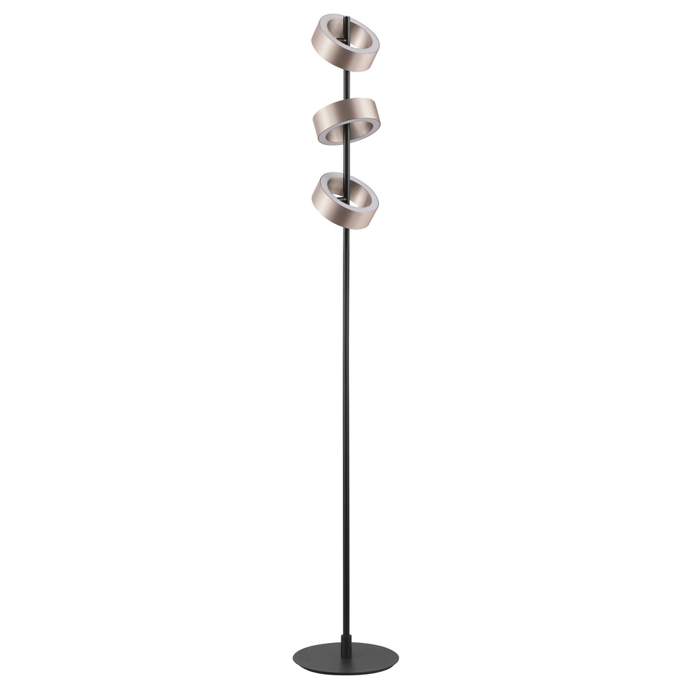Design vloerlamp Axion zwart met bruin Brilliant 4004353477171