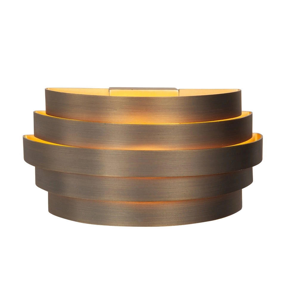 Design wandlamp Scudo koper brons met goud 25cm Design wandlamp Scudo koper brons met goud 25cm