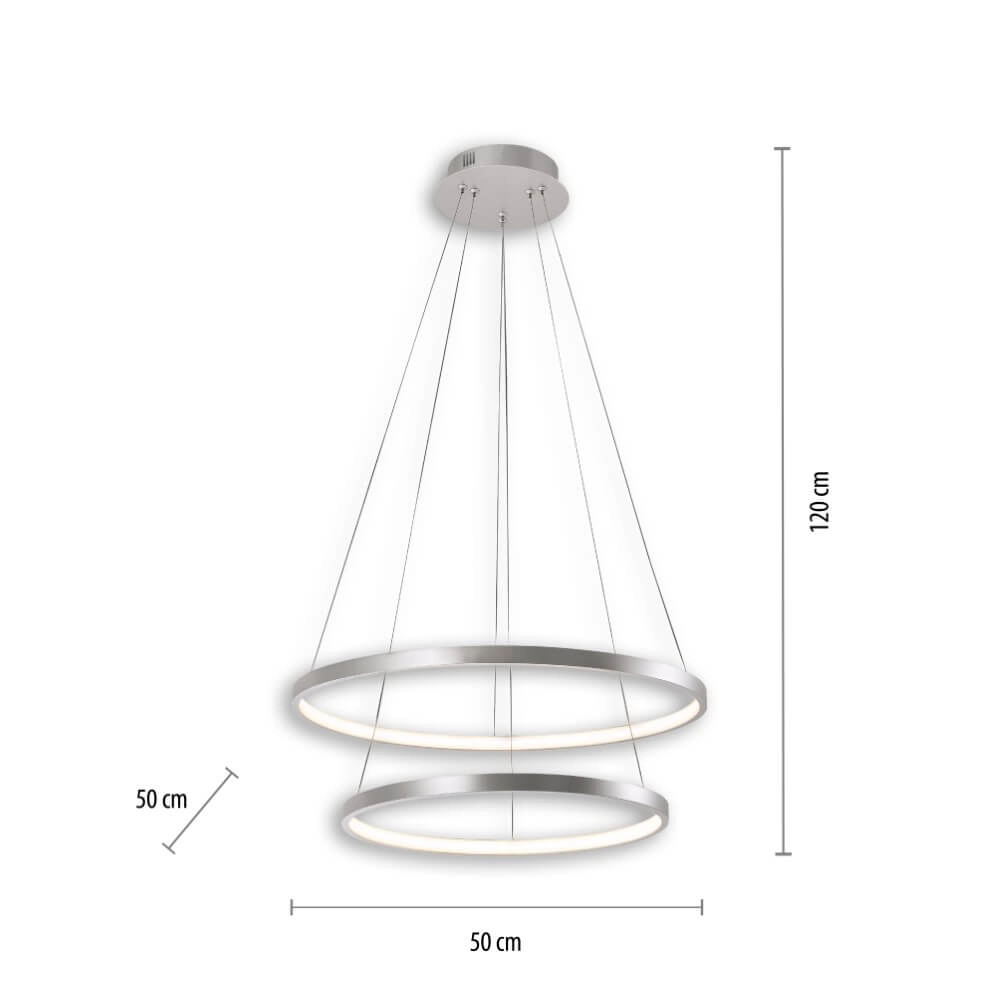 Ronde hanglamp Circle zilver Just Light 4043689960445