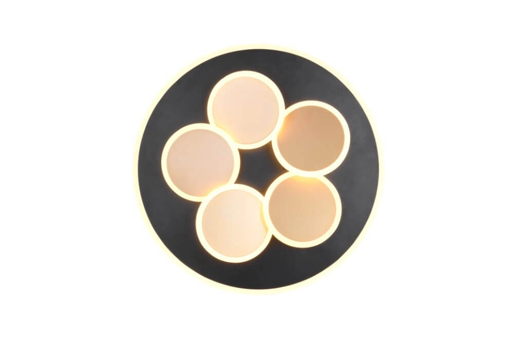 Moderne plafondlamp Mandala zwart Ø 48cm Trio 4017807614091