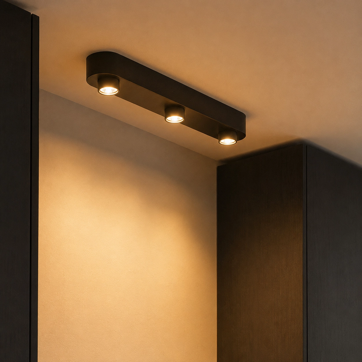 3-lichts opbouwspot Bar Sienna bruin