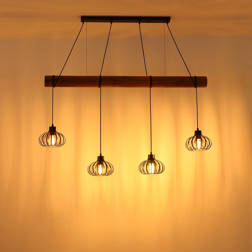 4-lichts hanglamp Caldwell eettafel Globo 9007371580590