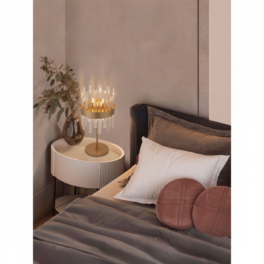 Gouden tafellamp Crown Ø 25cm