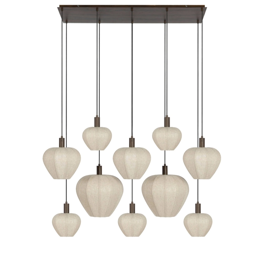 10-lichts hanglamp Huxi japandi