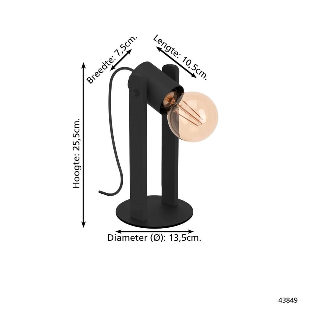 Tafellamp Plimsoll zwart Eglo 9002759438494