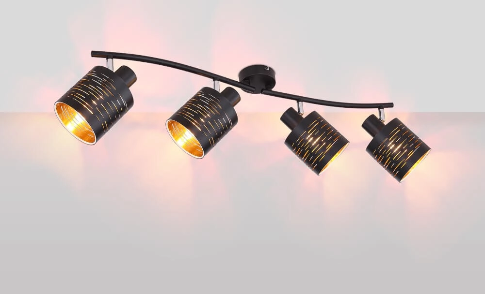 Plafondlamp zwart Tunno 4-lichts Globo 9007371398744