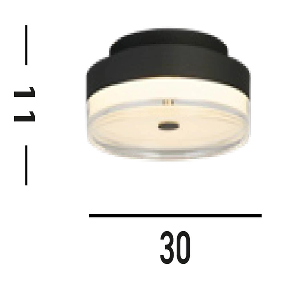 Plafondlamp Cyprus Ø 30cm zwart Searchlight 5053423273730