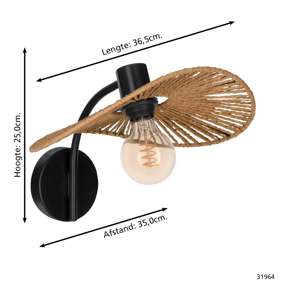 Rotan wandlamp Siruela Eglo 9002759319649