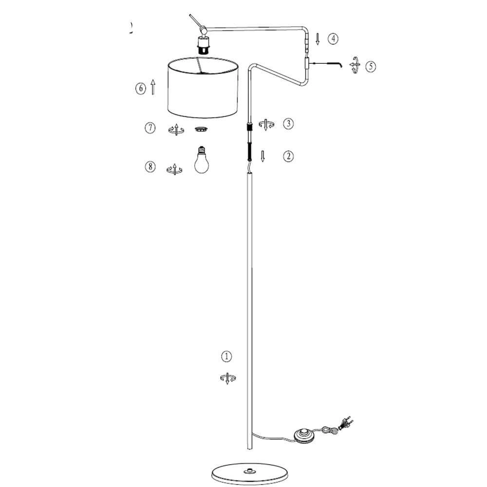Vloerlamp Lindstrom zwart met kap lichtblauw Steinhauer 8712746175240