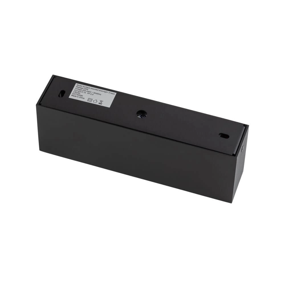 Zwarte opbouwspot Midi Led 5x1 leds - 4000K Lyora 5903139100588