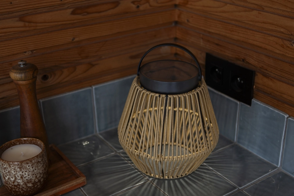 Solar tafellampje Coppa rotan effect Lutec 6939412089560