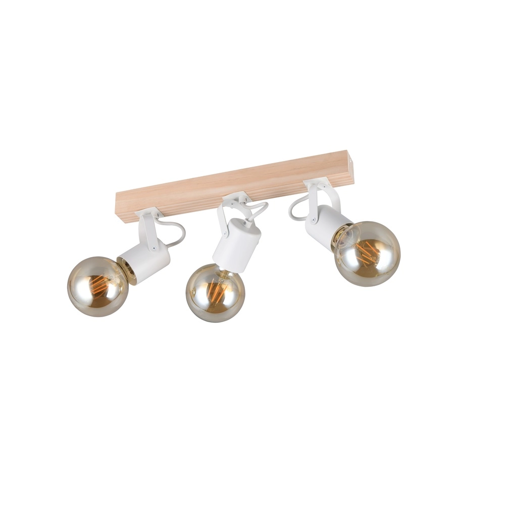 Plafondlamp 3-lichts Lynar wit met hout Trio 4017807672015