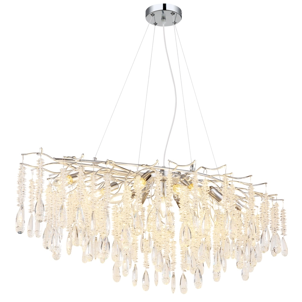 Hanglamp Kinga zilvergrijs 120cm