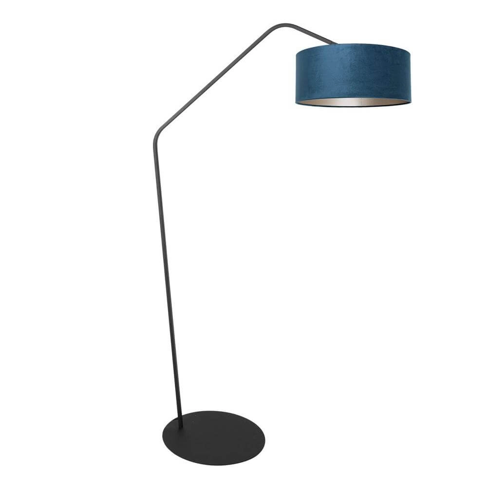 Vloerlamp Zig-Zag zwart met blauwe kap Ø 50cm