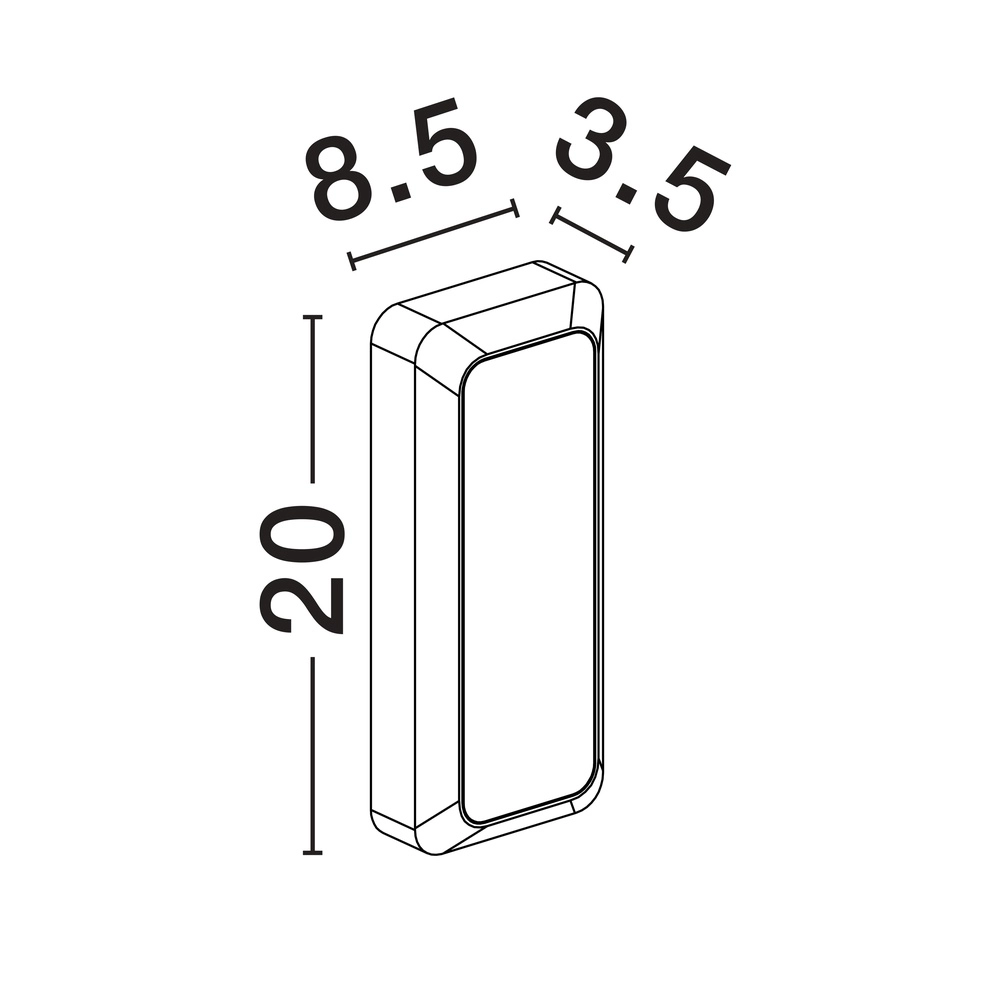 Wandlamp Appia rechthoek antraciet Lyora 5212017449603