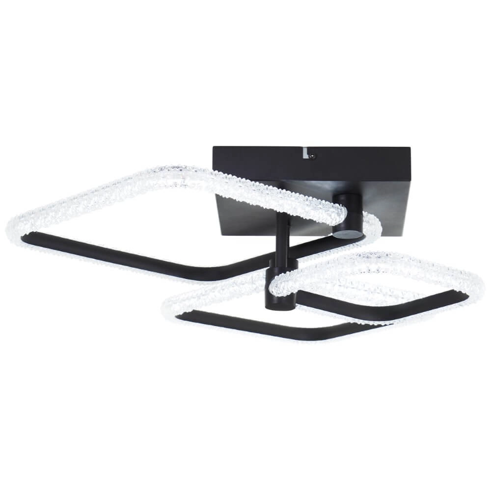 Vierkante plafondlamp Aydin zwart Brilliant 4004353442070