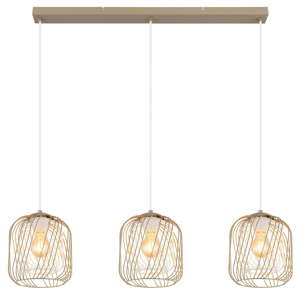 3-lichts hanglamp Dichti zand bruin Globo 9007371533350