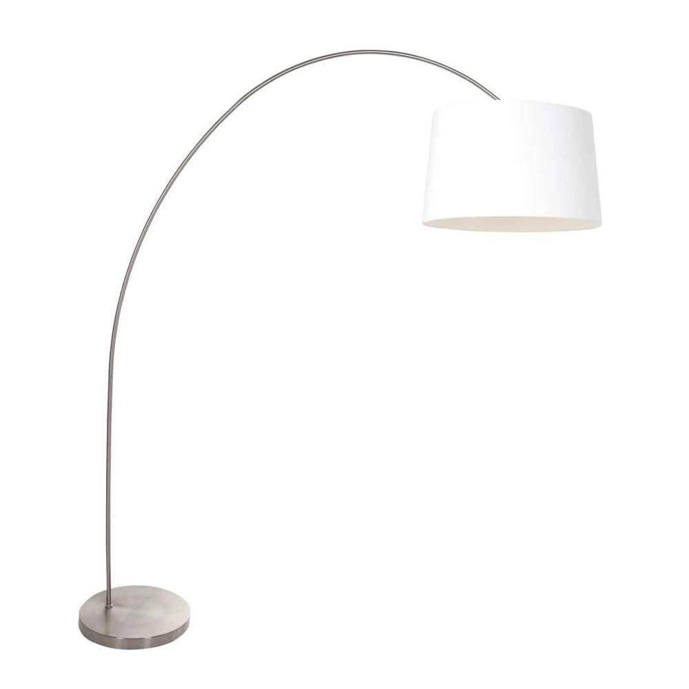 Booglamp Solva metaal met grote witte kap