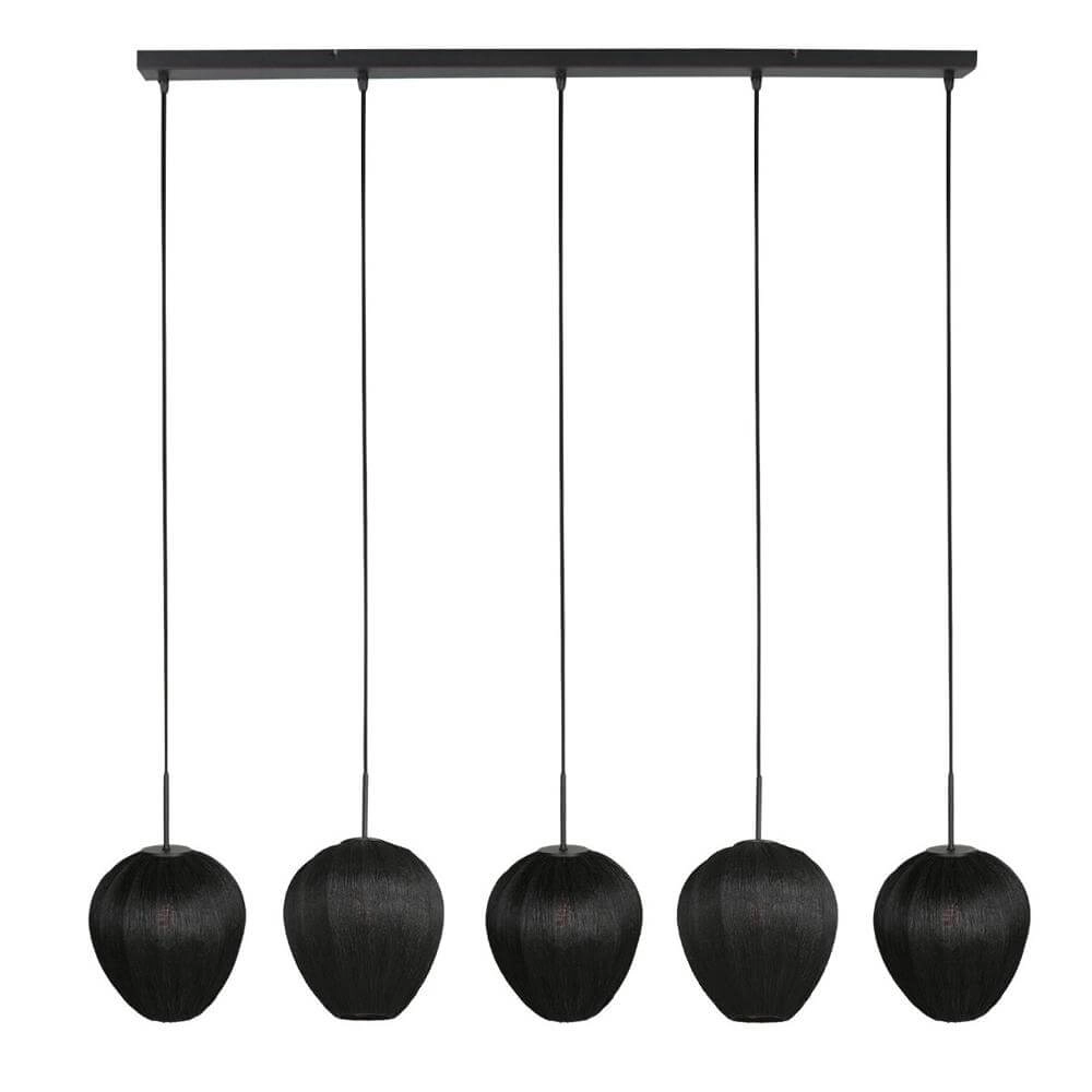 Hanglamp HaloSwap met 5 zwarte kappen Steinhauer 8712746179682