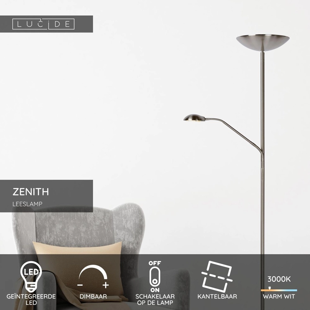 Leeslamp Zenith zwart Lucide 5411212193889