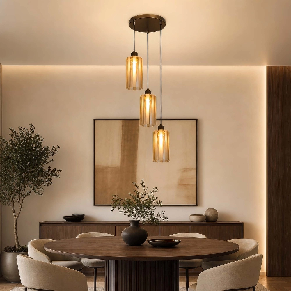 Design hanglamp Kent 3-lichts brons Searchlight 5,05342E+12