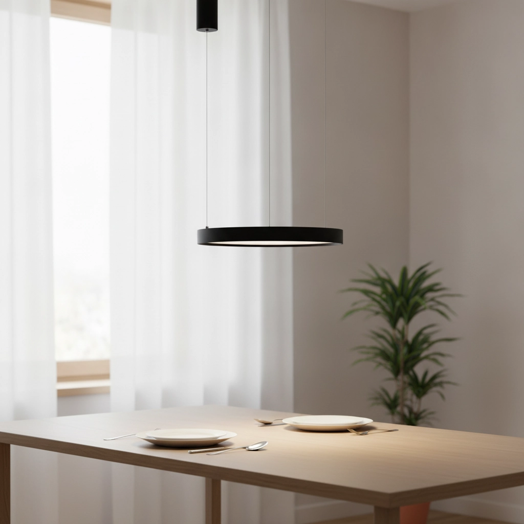 Ronde hanglamp Perrine zwart Ø 40cm