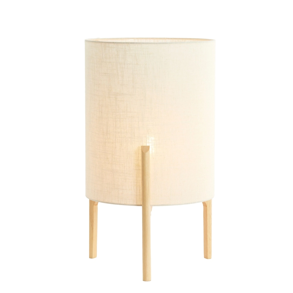 Schemerlamp Litto Ø 35cm - houtlook met naturel linnen Light & Living 8717807792725