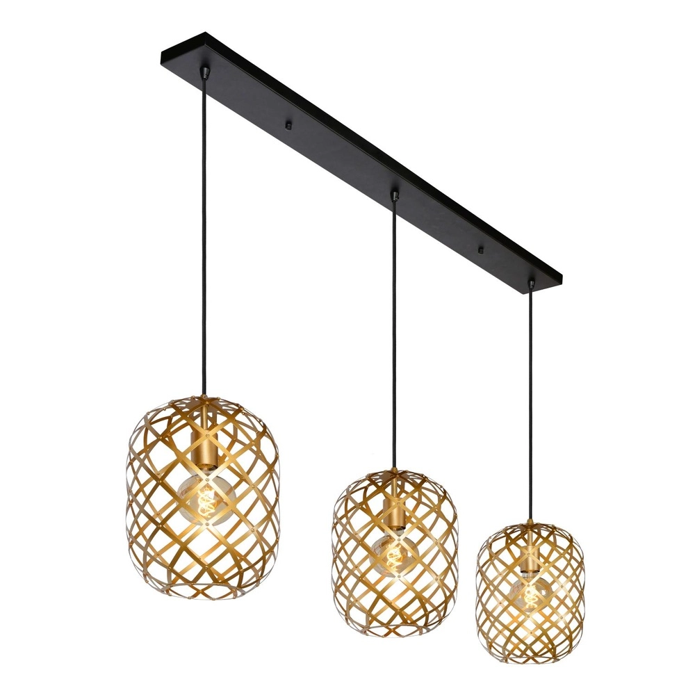 3-lichts hanglamp Wolfram goud Lucide 5411212211453