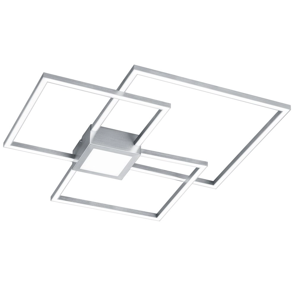 Vierkante plafondlamp Hydra 65cm grijs