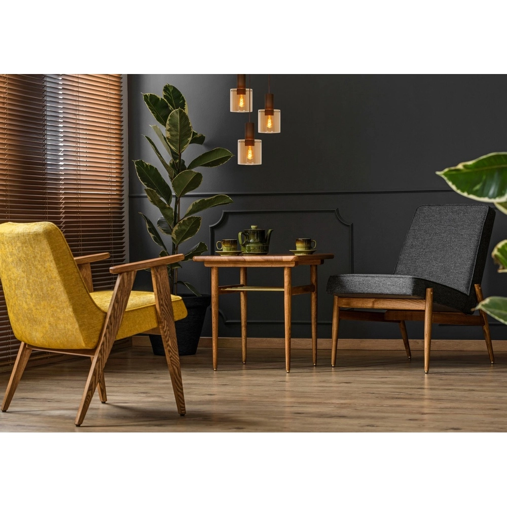 Hanglamp Toledo amber glas 3-lichts Lucide 5411212740861