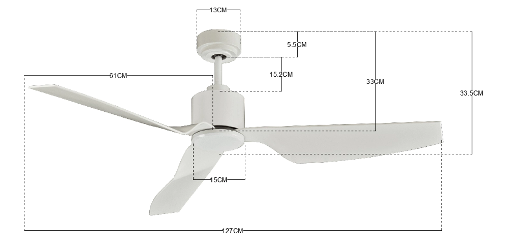 Witte plafondventilator Airfusion Climate II Ø 127cm Beacon 9333509091158