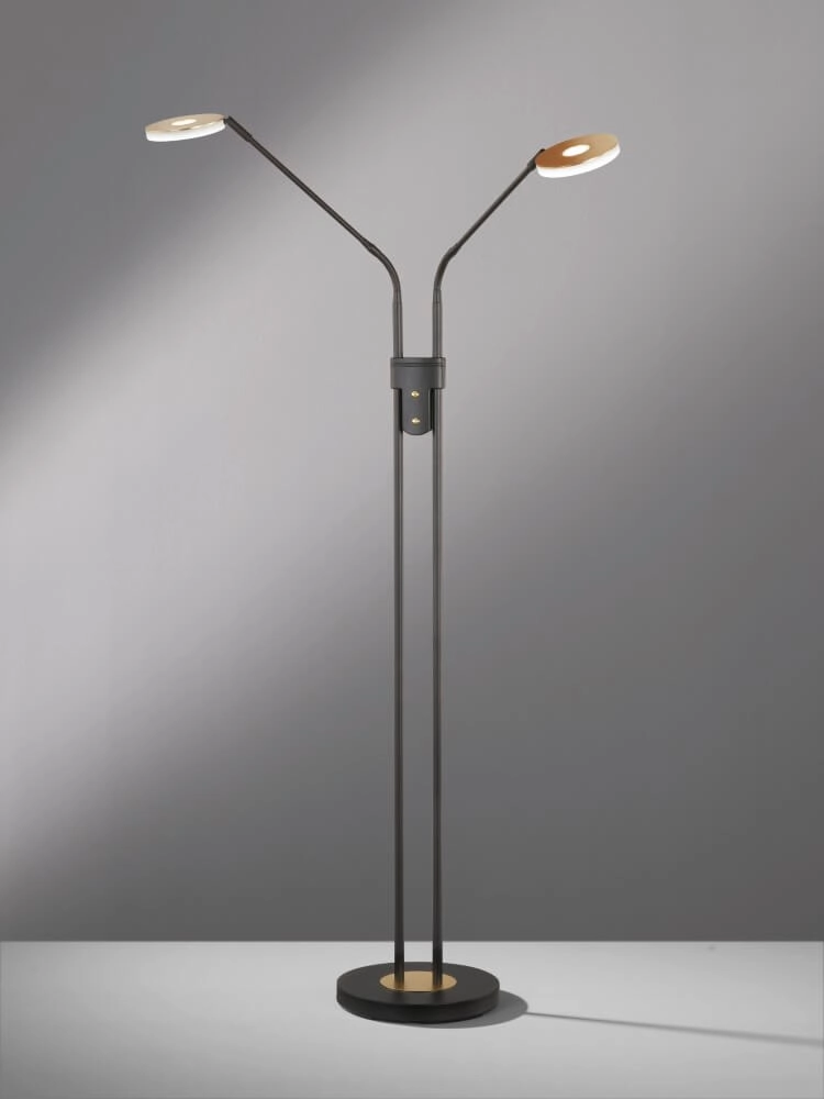 2-lichts leeslamp Dent zwart met goud Fischer & Honsel 4003694404983