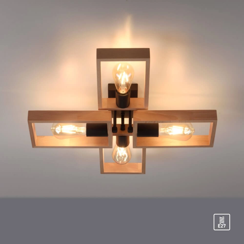 Landelijke plafondlamp Franky 4-lichts Just Light 4043689967949