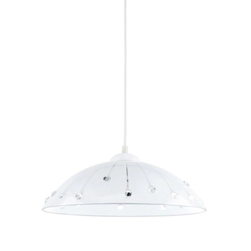 Hanglamp Vetro wit met kristalletjes Hanglamp Vetro wit met kristalletjes