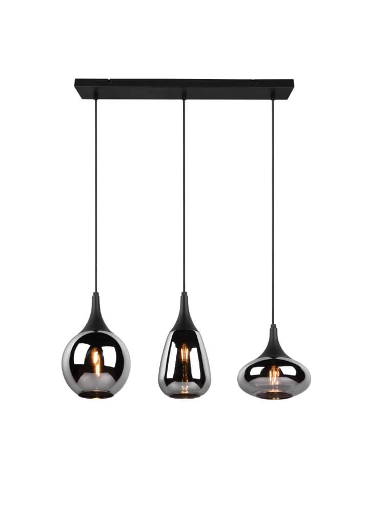 3-lichts hanglamp Lumina met smoke glas Trio 4017807542271
