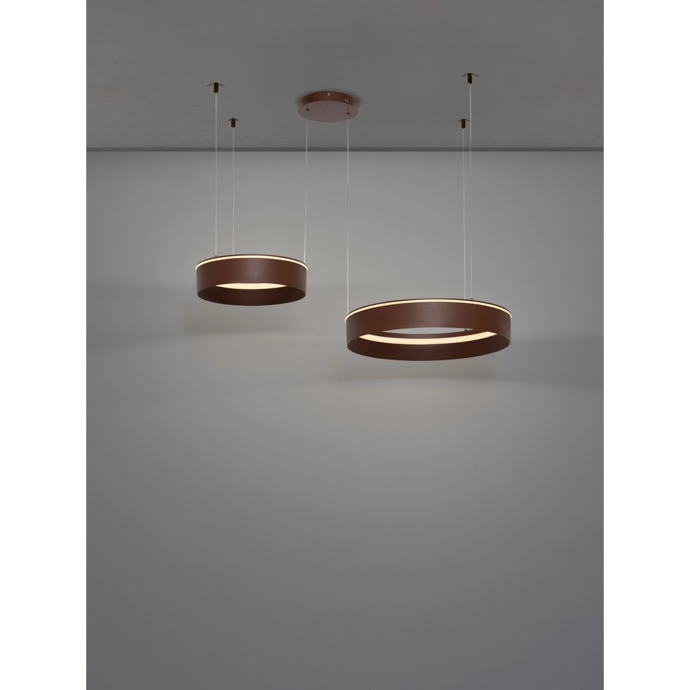 Moderne hanglamp Olivia dubbel bruin Lyora 5212017494283