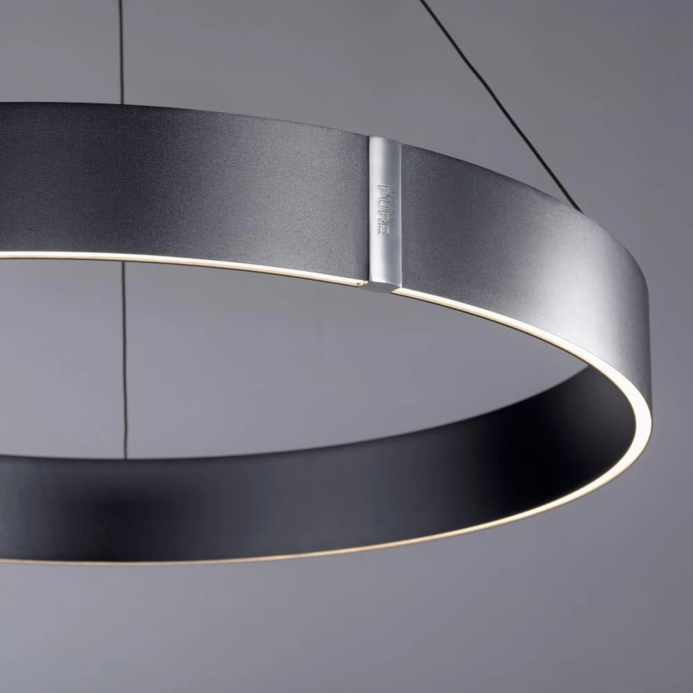 Ronde hanglamp Pure E-Clipse grijs Ø 70cm Paul Neuhaus 4012248372340
