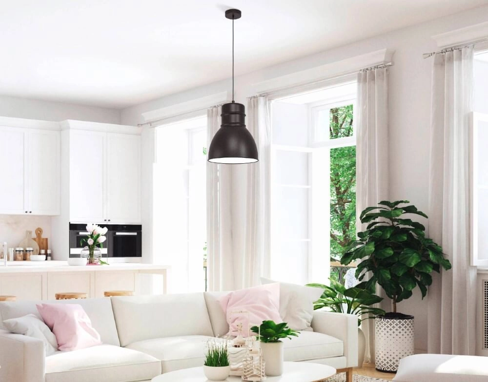 Zwarte hanglamp Ebury Ø 38cm Eglo 9002759436216