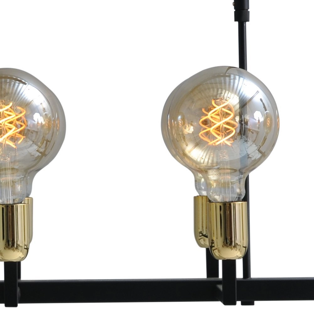 Zwarte eetkamer hanglamp Tube 10-lichts gouden fittingen Masterlight 8718121188720
