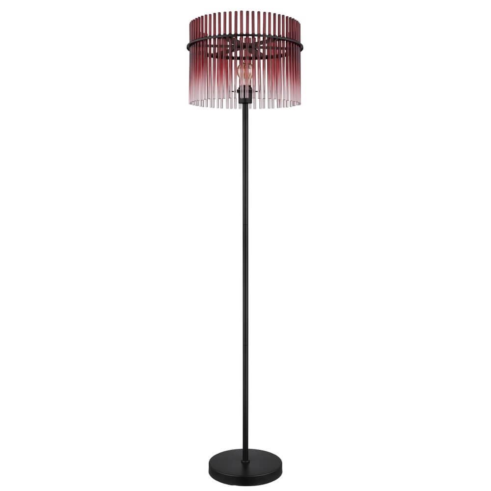 Zwarte vloerlamp Gorley met rood glas Ø 38cm Globo 9007371474950