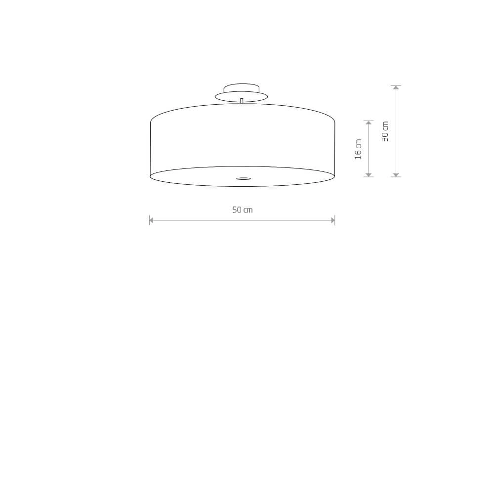 Grijze plafondlamp Viviane Ø 50cm Lyora 5903139653299