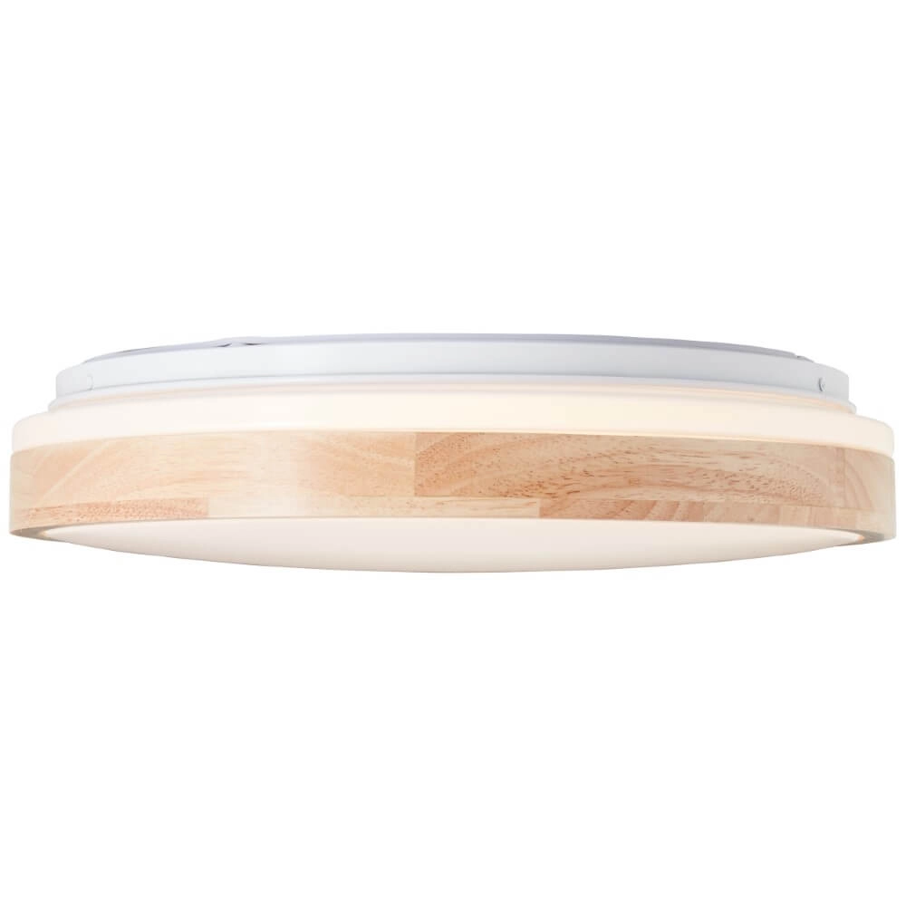 Plafondlamp Brodsky Ø 39cm wit met hout Brilliant 4004353411304