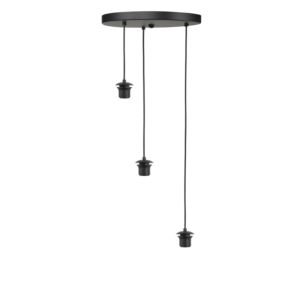 3-lichts hanglamp Fantasy zwart met smoke glas Highlight 8718379041136