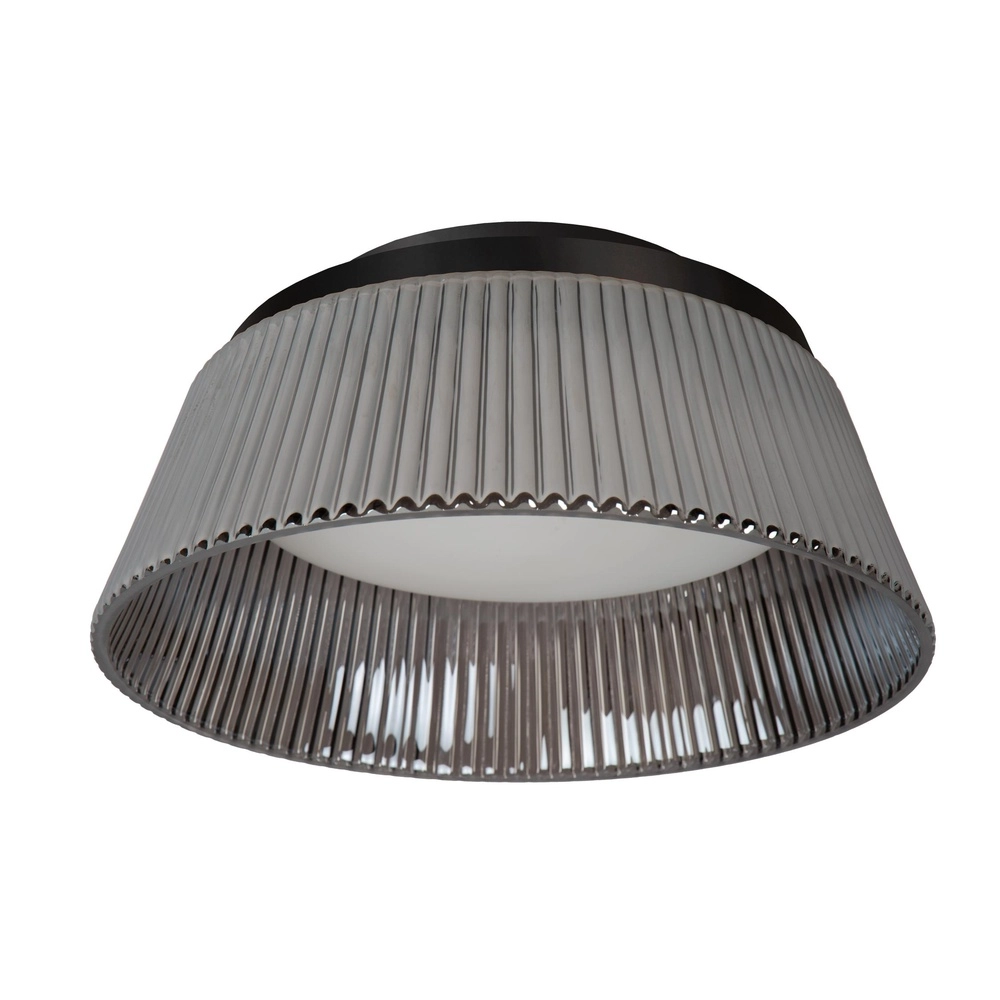 Plafondlamp Vixi zwart met smoke glas